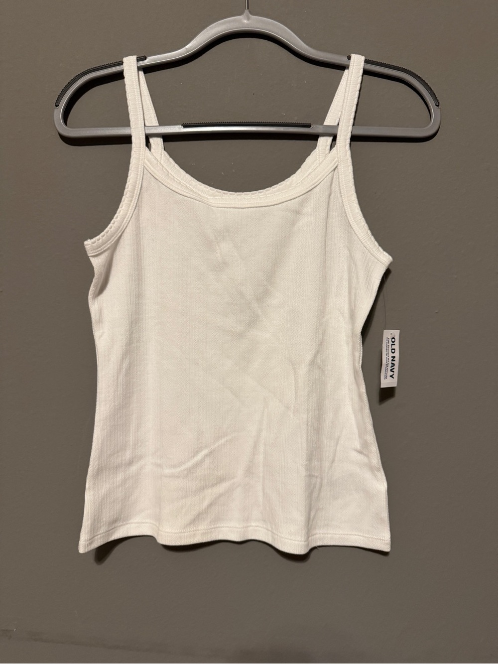 Old Navy White Ribbed Slim Strap Tank